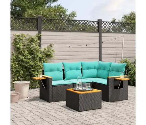 5-Osaline Aiadiivani Komplekt Patjadega, Must, Polürotang