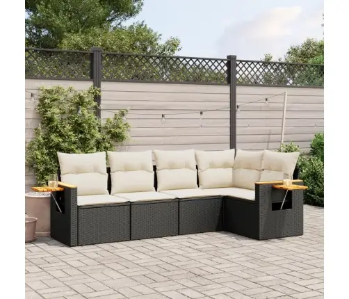 5-Daļīgs Dārza Dīvāna Komplekts Ar Matračiem, Pe Rotangpalma Vidaxl