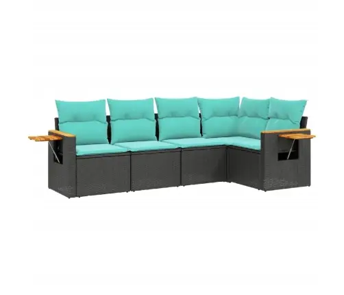 5-Osaline Aiadiivani Komplekt Patjadega, Must, Polürotang