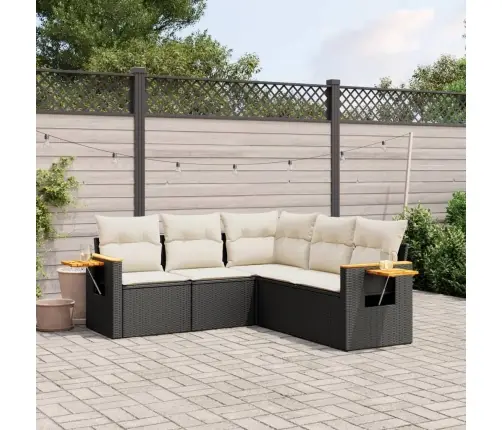 5-Daļīgs Dārza Dīvāna Komplekts Ar Matračiem, Pe Rotangpalma Vidaxl