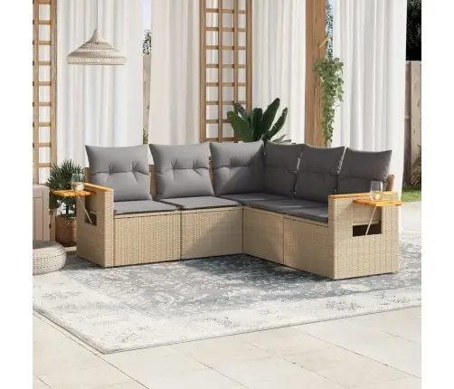 5-Osaline Aiadiivani Komplekt Patjadega, Beež, Polürotang