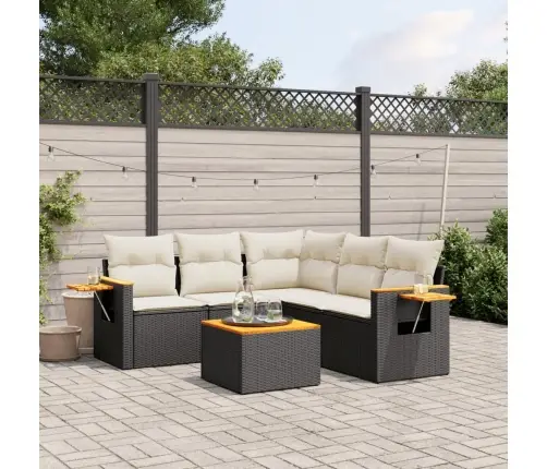 6-Osaline Aiadiivani Komplekt Patjadega, Must, Polürotang