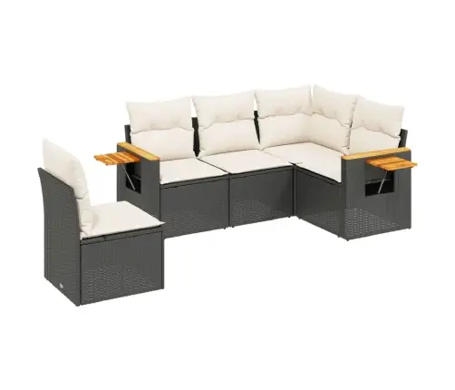 5-Osaline Aiadiivanikomplekt Patjadega, Must, Polürotang