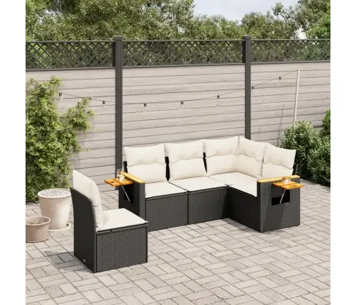 5-Osaline Aiadiivanikomplekt Patjadega, Must, Polürotang