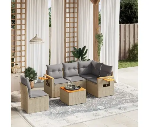 6-Osaline Aiadiivani Komplekt Patjadega, Beež, Polürotang