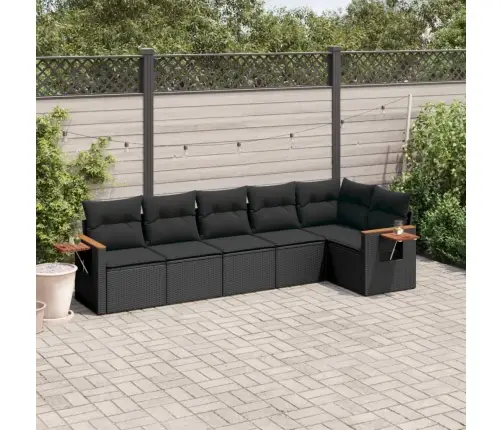 6-Osaline Aiadiivani Komplekt Patjadega, Must, Polürotang