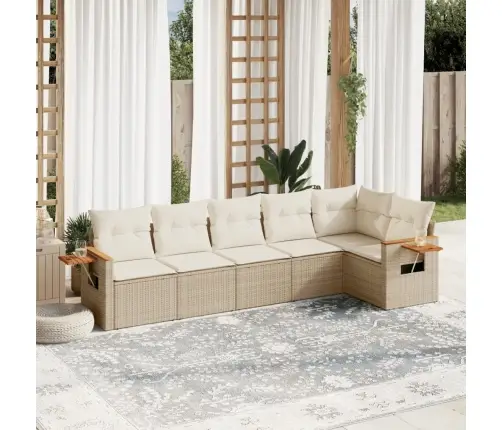 6-Osaline Aiadiivani Komplekt Patjadega, Beež, Polürotang