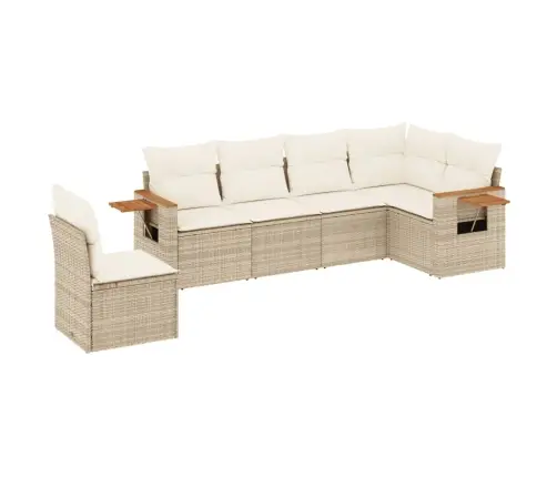 Sofos Komplektas Su Pagalvėlėmis, 6 Dalių, Smėlio, Poliratanas