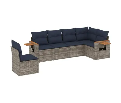 6-Daļīgs Dārza Dīvāna Komplekts Ar Matračiem Pelēka Rotangpalma Vidaxl