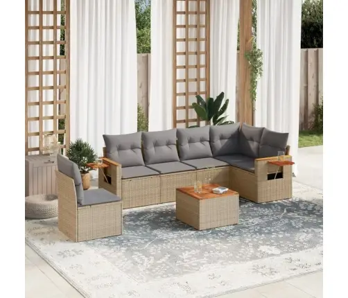 7-Osaline Aiadiivani Komplekt Patjadega, Beež, Polürotang