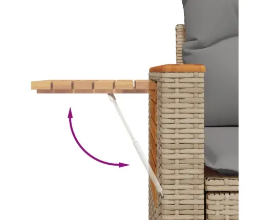 8-Daļīgs Dārza Dīvāna Komplekts, Matrači, Bēša Pe Rotangpalma Vidaxl