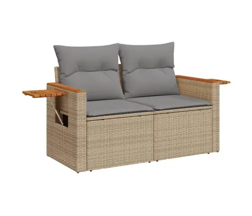 9-Daļīgs Dārza Dīvāna Komplekts Ar Matračiem, Pelēks Pe Pinums Vidaxl