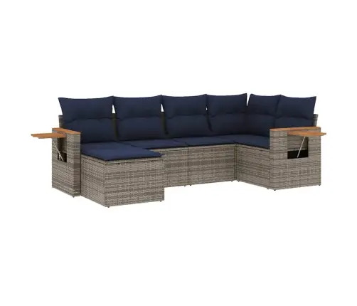 6-Daļīgs Dārza Dīvāna Komplekts Ar Matračiem Pelēka Rotangpalma Vidaxl