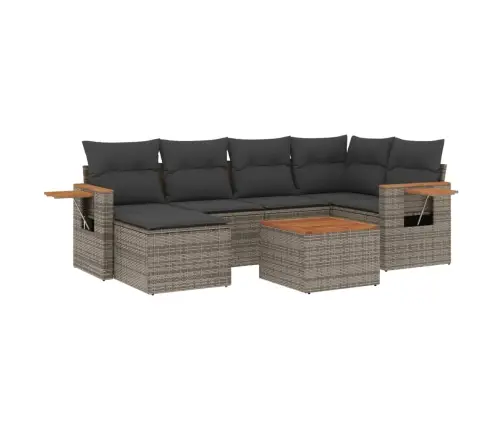 Sofos Komplektas Su Pagalvėlėmis, 7 Dalių, Pilkas, Poliratanas