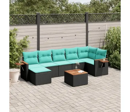 8-Osaline Aiadiivani Komplekt Patjadega, Must, Polürotang