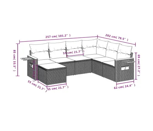 7-Daļīgs Dārza Dīvāna Komplekts Ar Matračiem, Melna Pe Vidaxl