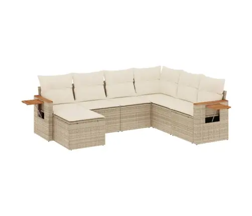 7-Osaline Aiadiivani Komplekt Patjadega, Beež, Polürotang