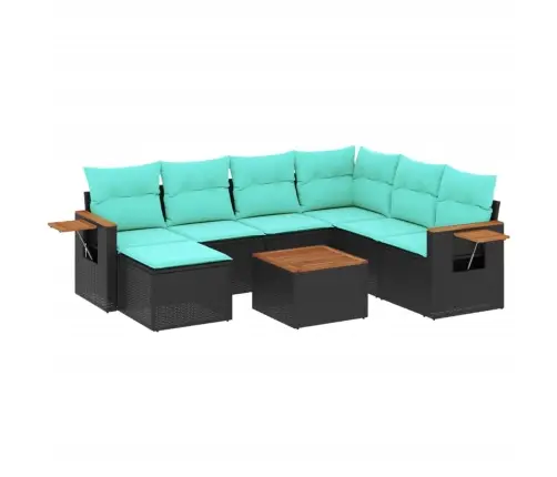 8-Osaline Aiadiivani Komplekt Patjadega, Must, Polürotang