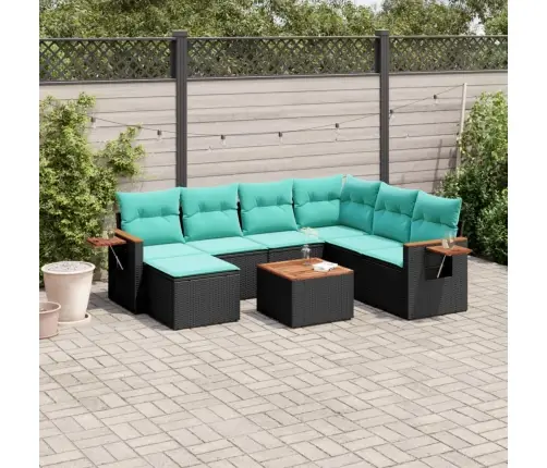 8-Osaline Aiadiivani Komplekt Patjadega, Must, Polürotang