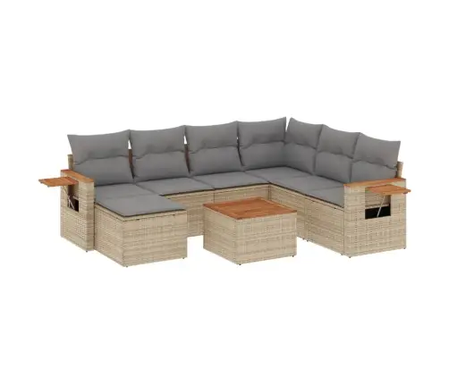 8-Osaline Aiadiivani Komplekt Patjadega, Beež, Polürotang