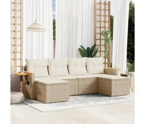 6-Osaline Aiadiivani Komplekt Patjadega, Beež, Polürotang