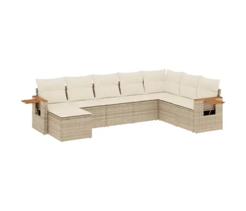 8-Osaline Aiadiivani Komplekt Patjadega, Beež, Polürotang