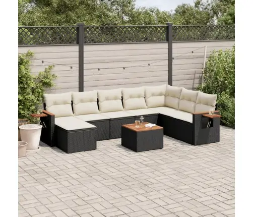 9-Osaline Aiadiivani Komplekt Patjadega, Must, Polürotang