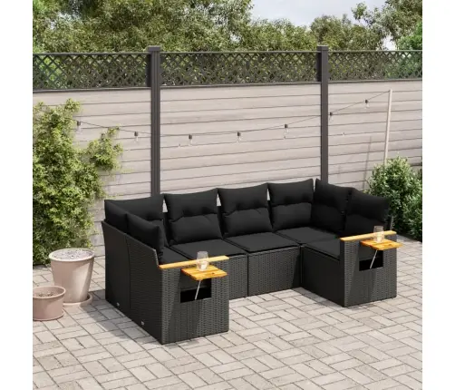 6-Osaline Aiadiivani Komplekt Patjadega, Must, Polürotang