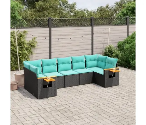 7-Osaline Aiadiivani Komplekt Patjadega, Must, Polürotang