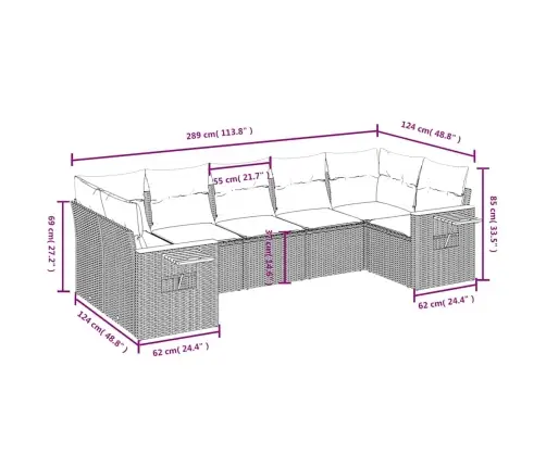 7-Osaline Aiadiivani Komplekt Patjadega, Hall, Polürotang