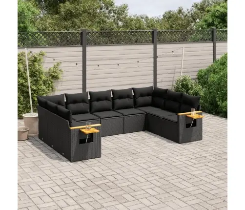 9-Osaline Aiadiivani Komplekt Patjadega, Must, Polürotang