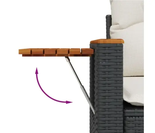 10-Daļīgs Dārza Dīvāna Komplekts, Matrači, Melna Pe Rotangpalma Vidaxl