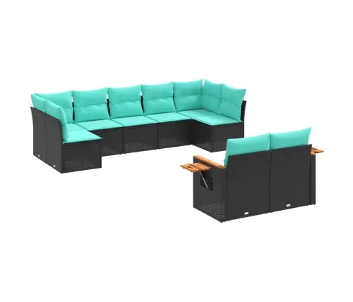 9-Osaline Aiadiivani Komplekt Patjadega, Must, Polürotang