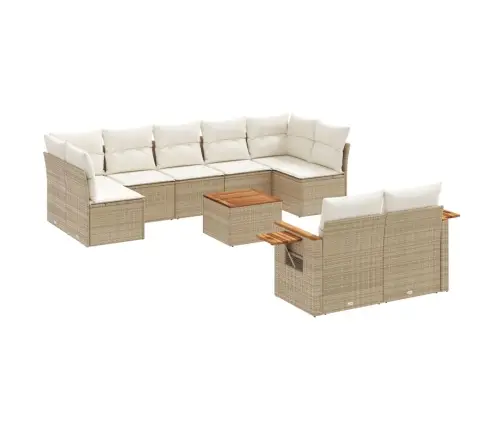 10-Osaline Aiadiivani Komplekt Patjadega, Beež, Polürotang