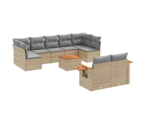 10-Osaline Aiadiivani Komplekt Patjadega, Beež, Polürotang