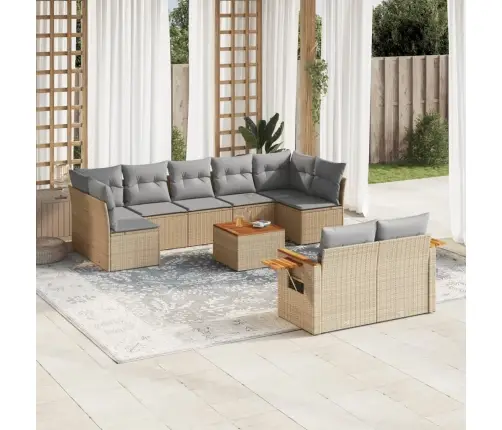 10-Osaline Aiadiivani Komplekt Patjadega, Beež, Polürotang