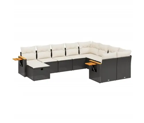 10-Osaline Aiadiivani Komplekt Patjadega, Must, Polürotang