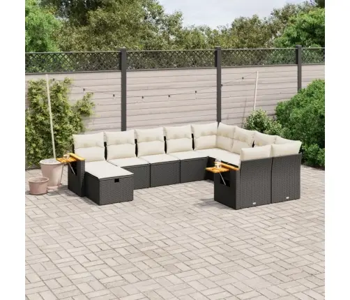 10-Osaline Aiadiivani Komplekt Patjadega, Must, Polürotang