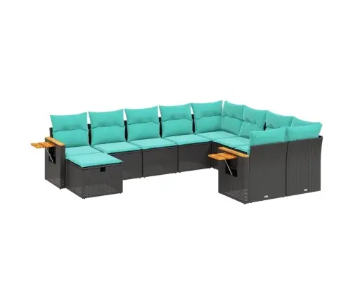 10-Osaline Aiadiivani Komplekt Patjadega, Must, Polürotang