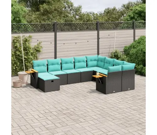 10-Osaline Aiadiivani Komplekt Patjadega, Must, Polürotang