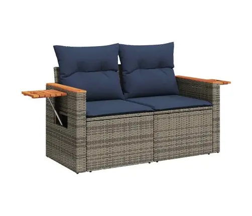 Sofos Komplektas Su Pagalvėlėmis, 10 Dalių, Pilkas, Poliratanas