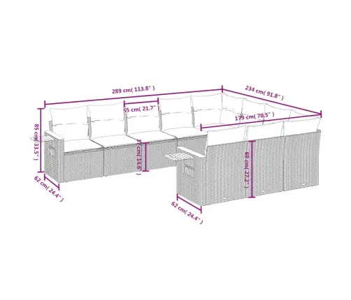 Sodo Komplektas Su Pagalvėlėmis, 10 Dalių, Juodas, Poliratanas