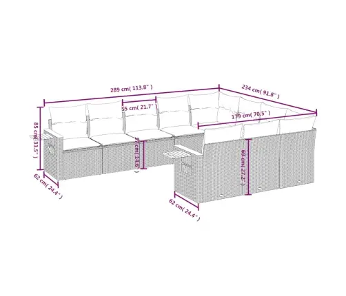 10-Osaline Aiadiivani Komplekt Patjadega, Hall, Polürotang