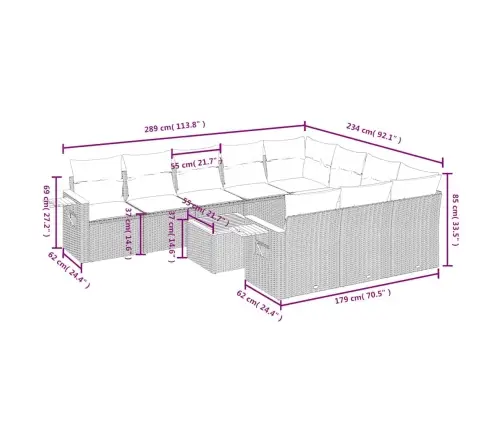 11-Osaline Aiadiivani Komplekt Patjadega, Hall, Polürotang