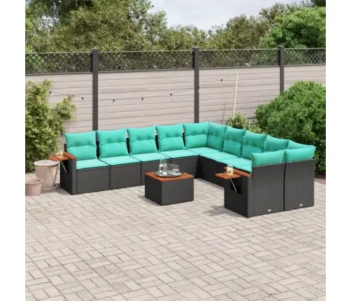 11-Osaline Aiadiivani Komplekt Patjadega, Must, Polürotang