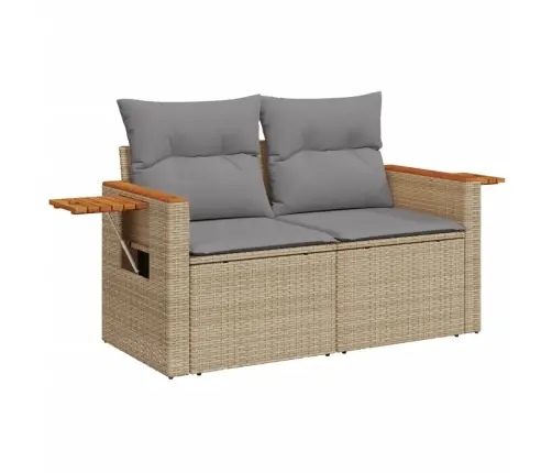 11-Daļīgs Dārza Dīvāna Komplekts, Matrači, Bēša Pe Rotangpalma Vidaxl