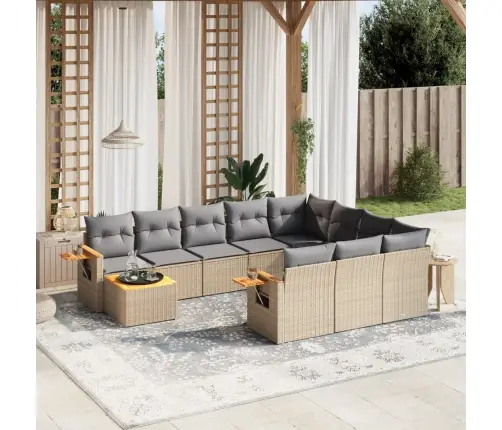 11-Osaline Aiadiivani Komplekt Patjadega, Beež, Polürotang