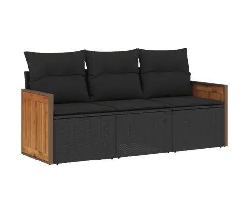 3-Daļīgs Dārza Dīvānu Komplekts Ar Matračiem, Pe Rotangpalma Vidaxl