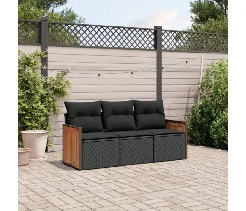 3-Daļīgs Dārza Dīvānu Komplekts Ar Matračiem, Pe Rotangpalma Vidaxl