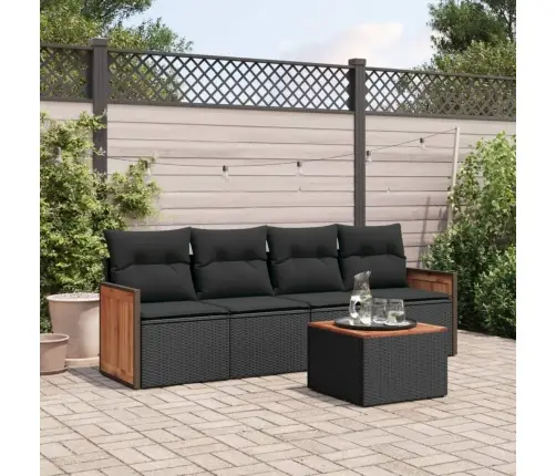 5-Daļīgs Dārza Dīvāna Komplekts Ar Matračiem, Pe Rotangpalma Vidaxl